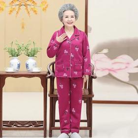 DDZ-NDF218新款优雅气质翻领长袖加棉加厚保暖家居服套装