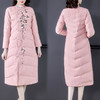 QNY-8920冬季新款重工刺绣长袖盘扣中长款棉服 商品缩略图4