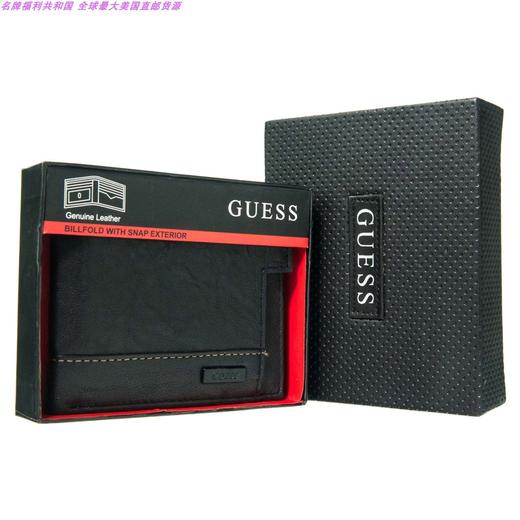【现货】GUESS 盖尔斯 男士真皮短款双折钱包 礼盒 0091-0115/01JPY带授权招加盟代理 商品图0