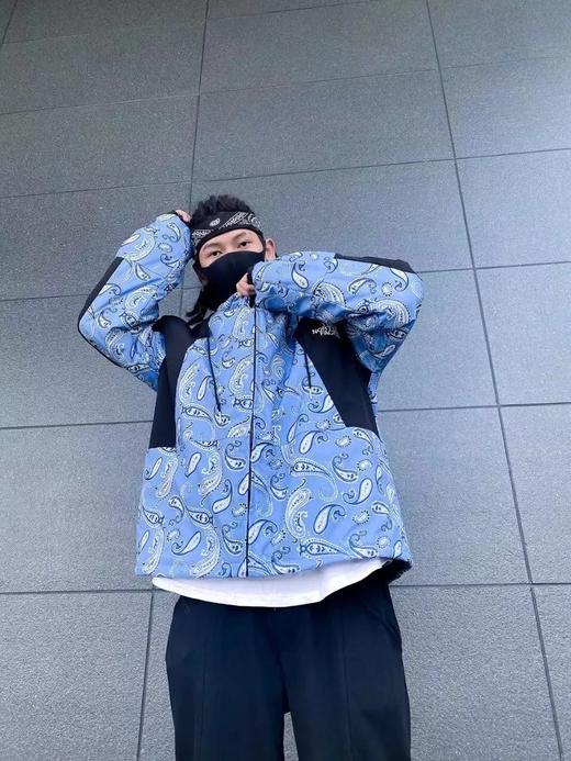 d111340秋冬新品时尚百搭男女同款背面腰果花棉服外套