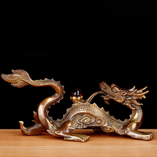直播专属祥龙吐珠纯铜摆件05家居客厅装饰品办公室开业送礼摆设