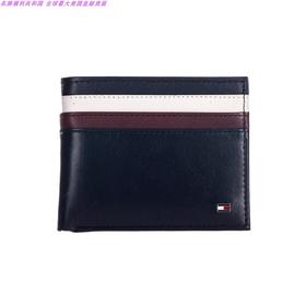 Tommy Hilfiger 汤米男士经典Tommy白色酒红藏青三色叠加条纹两折JPY带授权招加盟代理