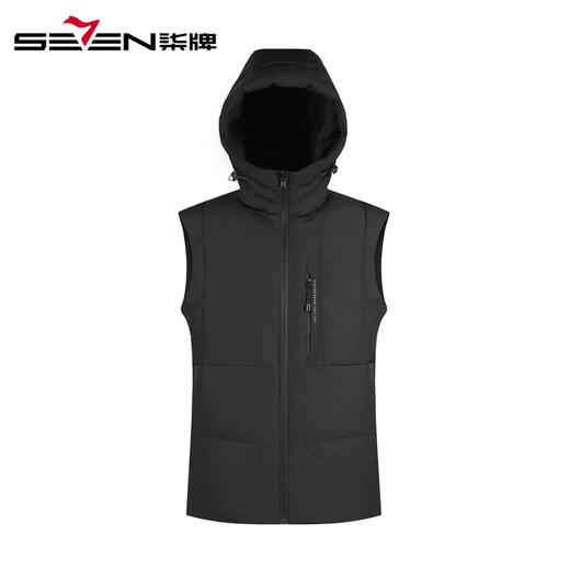 柒牌男装羽绒服秋冬保暖加厚外套时尚青年连帽羽绒马甲	119E70240 商品图0