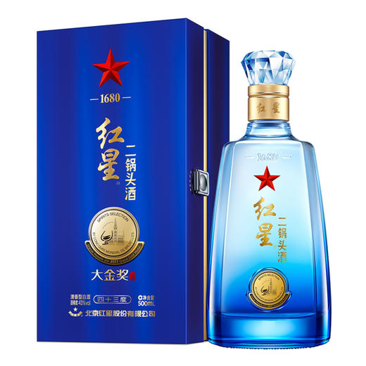 【2019年】红星二锅头 43度大金奖 清香型白酒 单瓶装500ml 商品图5