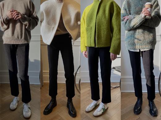 HIDEMI 到店必入神裤/弹力显瘦收身细脚管后开衩九分裤 商品图11