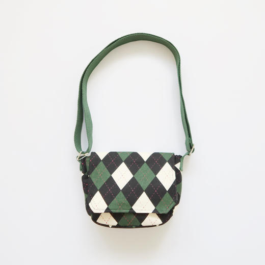 HUJI祤集Flap斜挎包插画英伦菱形格纹 商品图1