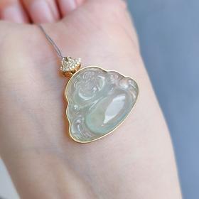 18K镶嵌翡翠佛吊坠