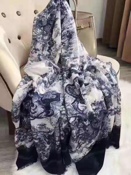 新疆高端羊绒经典手绘长巾100*200【12款】 商品图4