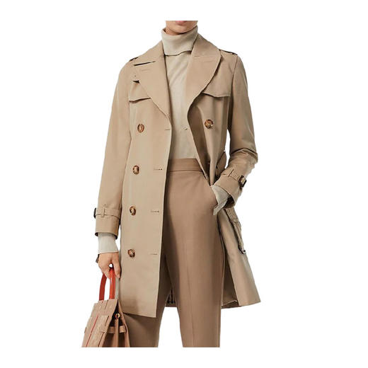 【一】BURBERRY 巴宝莉 女士伊斯灵顿版型 – 短款 Trench 风衣 卡其色 8027947 A1366 商品图3
