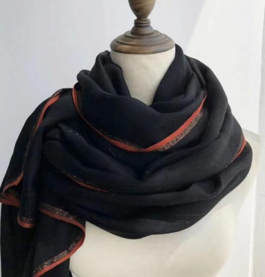 新疆优质细羊绒包边金丝线羊绒围巾【新款90*200cm】 商品图3