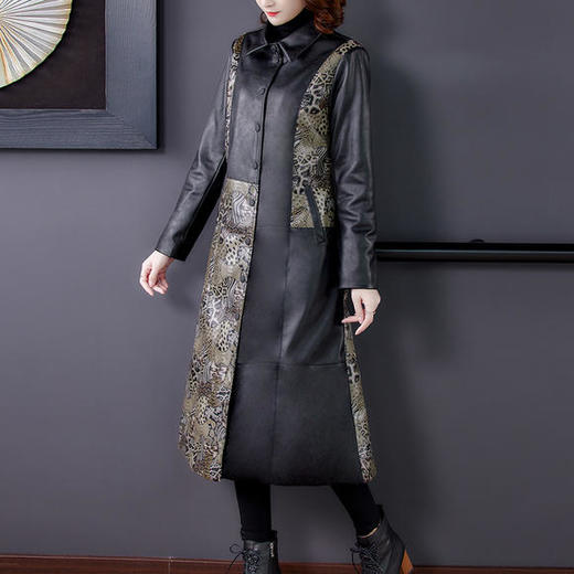 AHM-mlssmy5028秋冬新款韩版时尚中长款皮外套 商品图2