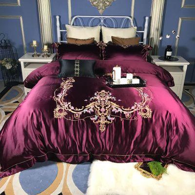 MMFZ-UR20190013新款高端真丝纯棉刺绣床上四件套 商品图0