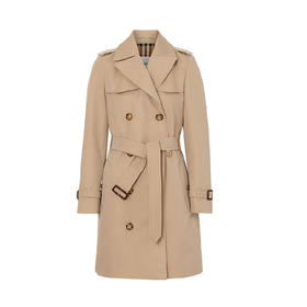 【一】BURBERRY 巴宝莉 女士伊斯灵顿版型 – 短款 Trench 风衣 卡其色 8027947 A1366