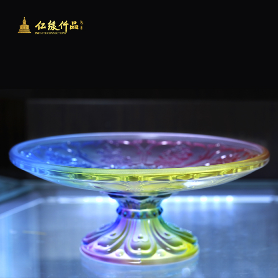 上新-多彩琉璃八吉祥果盘