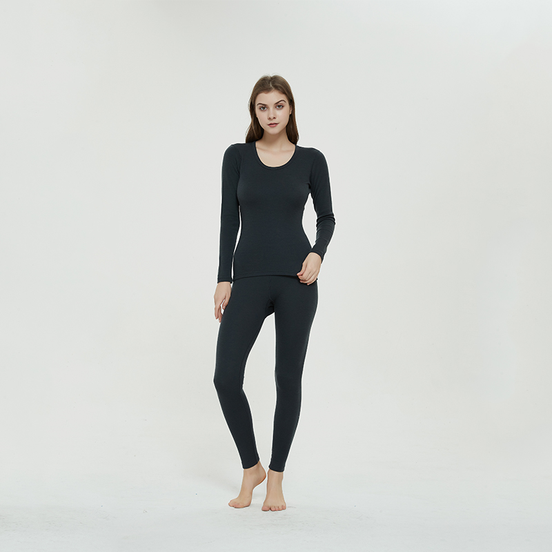 Natvig秋冬款成人男女羊毛加厚保暖内衣打底套装