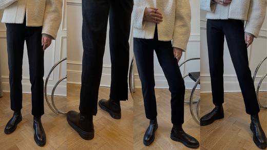 HIDEMI 到店必入神裤/弹力显瘦收身细脚管后开衩九分裤 商品图12