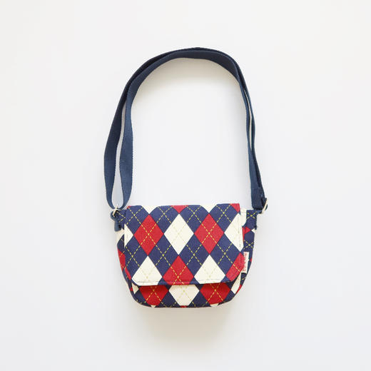 HUJI祤集Flap斜挎包插画英伦菱形格纹 商品图2