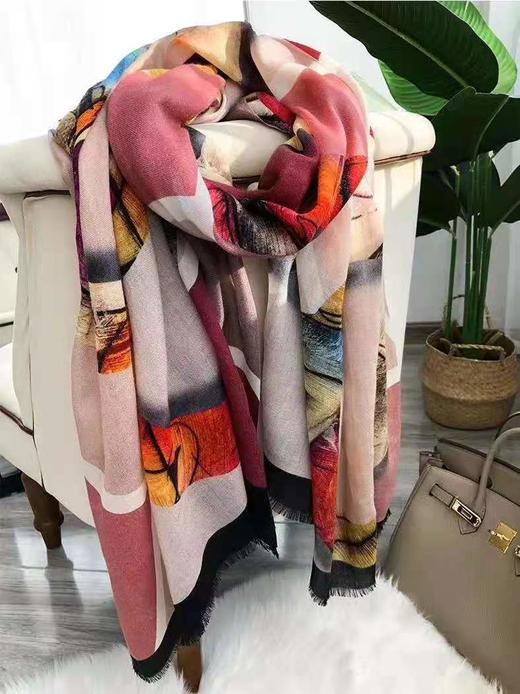 新疆高端羊绒经典手绘长巾100*200【12款】 商品图5