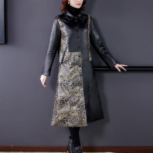 AHM-mlssmy5028秋冬新款韩版时尚中长款皮外套 商品图1