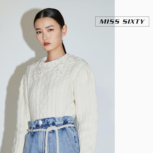 Miss Sixty2020冬季新款英国国家美术馆联名系列纯羊毛钉珠毛衣女604RJ2760000 商品图4