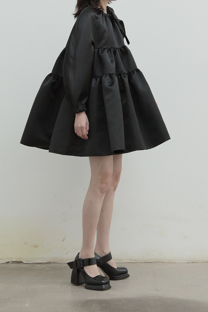 shushutong圆领蝴蝶结连衣裙aw20dr05gw721psst778