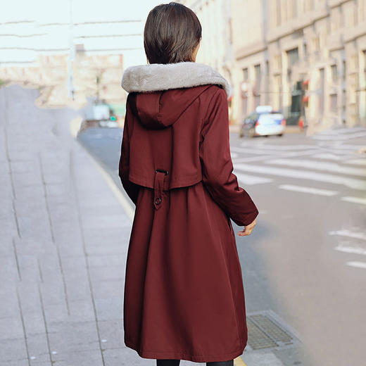 FS-TL003新款派克服女獭兔毛内胆可拆卸水貂领皮草外套 商品图3