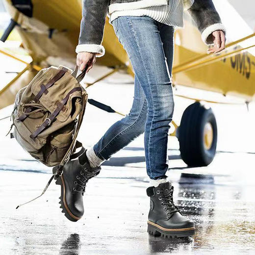 断码特价37码——西班牙原产时尚超舒适加毛款厚底超轻女士皮靴 MB1黑色(超轻款) 商品图5