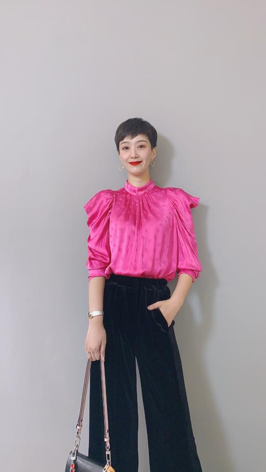 5642#荷叶边圆领上衣 商品图1