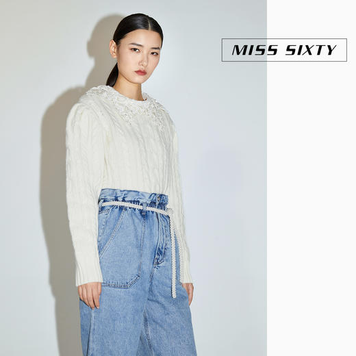 Miss Sixty2020冬季新款英国国家美术馆联名系列纯羊毛钉珠毛衣女604RJ2760000 商品图3