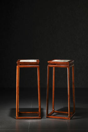 红桥红  家具严选  缅甸花梨（大果紫檀）  【石面 98 明式托泥束腰 花架】