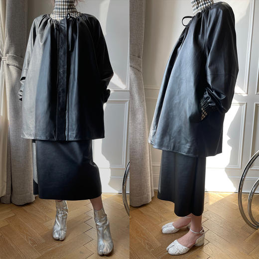 HIDEMI色织格纹厚款针织中高领弹力打底上衣 商品图7