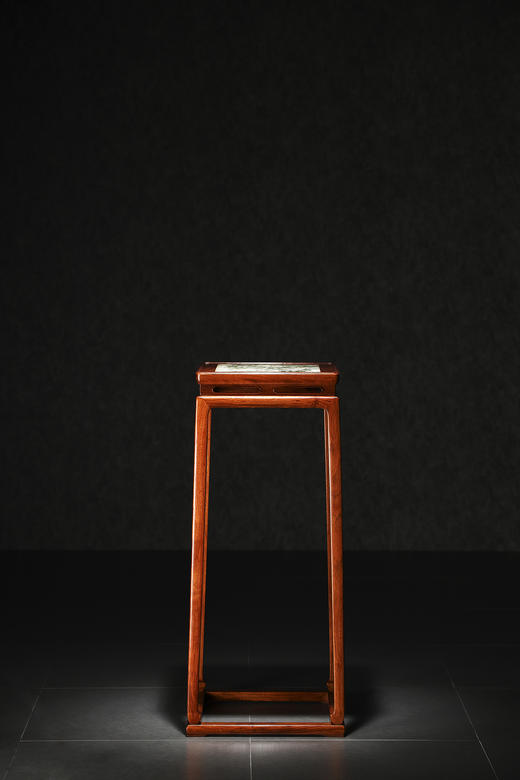 红桥红  家具严选  缅甸花梨（大果紫檀）  【石面 98 明式托泥束腰 花架】 商品图1