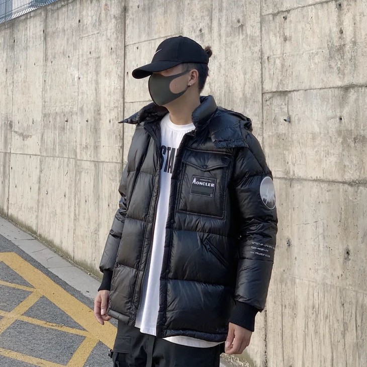 monlergenius藤原浩闪电徽标羽绒服情侣款