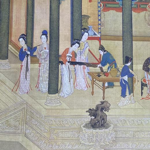 【定制书画】（明）仇英《汉宫春晓图》绢本 手卷 馆藏书画高仿复制艺术品（付款后28天内发货） 商品图1