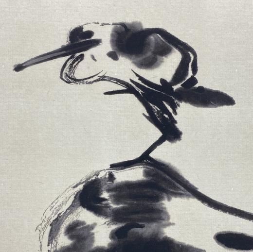 【定制书画】（清）朱耷《荷石水鸟图》纸本 立轴 馆藏书画高仿复制艺术品（付款后28天内发货） 商品图1