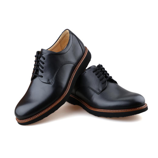 限时特价——葡萄牙原产手工制作高品质舒适男士德比商务休闲皮鞋黑色M2100（超轻款） 商品图5