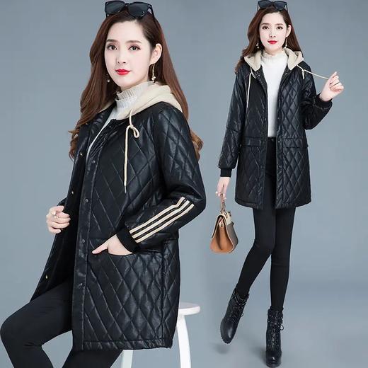 YWE-KED-BD097-1新款时尚气质休闲连帽中长款羽绒棉皮衣外套 商品图0