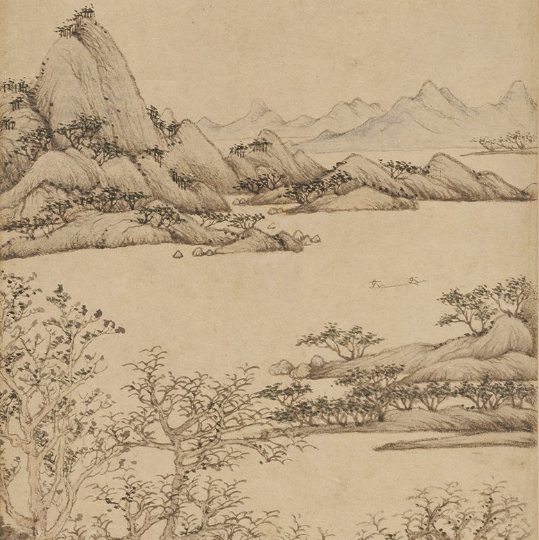 【定制书画】（元）王蒙《西郊草堂图》纸本 立轴 馆藏书画高仿复制艺术品（付款后28天内发货）