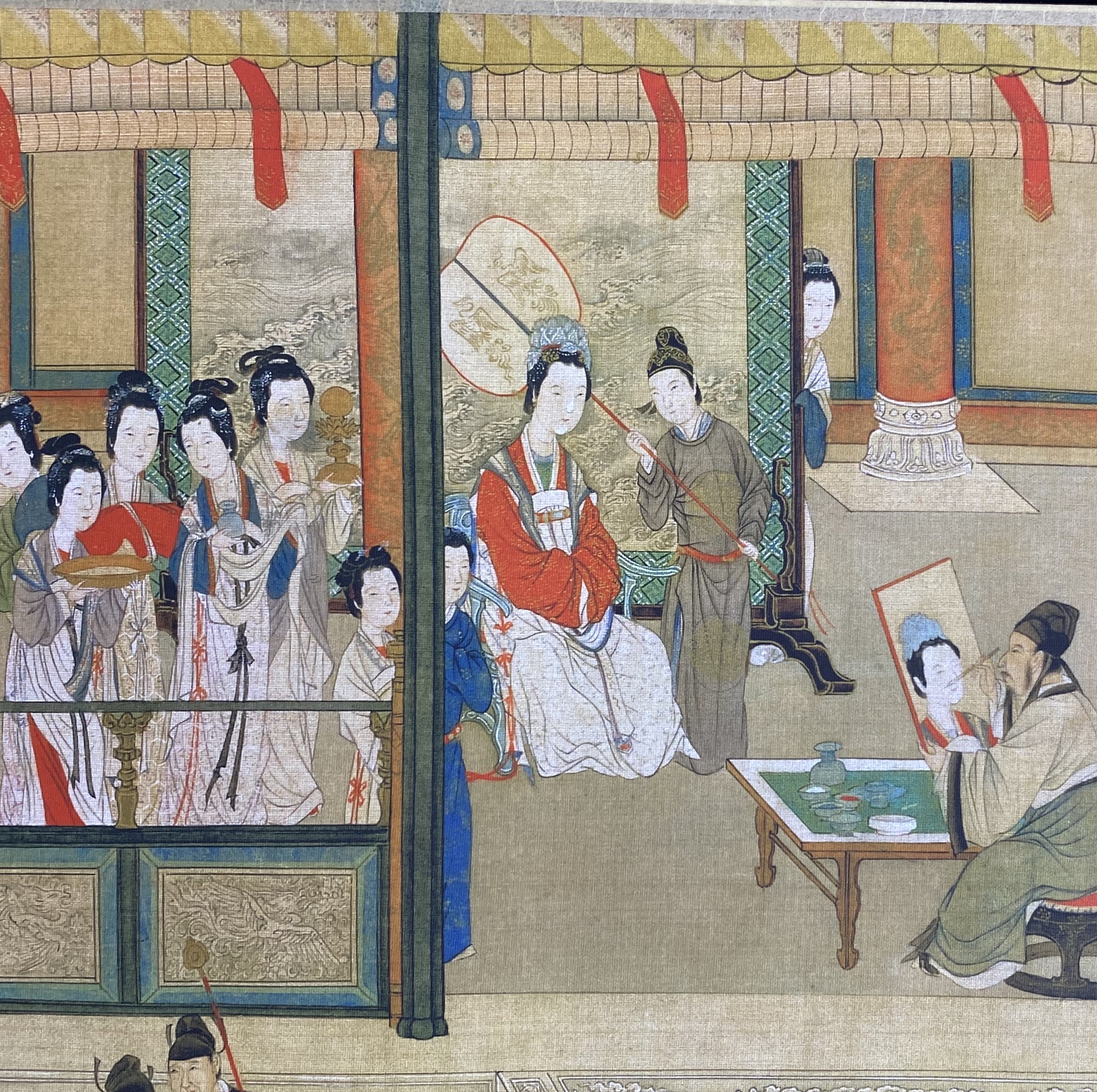 【定制书画】（明）仇英《汉宫春晓图》绢本 手卷 馆藏书画高仿复制艺术品（付款后28天内发货）