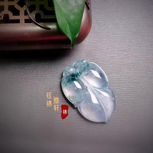 翡翠 飘花冰玻种树叶挂件 商品图1
