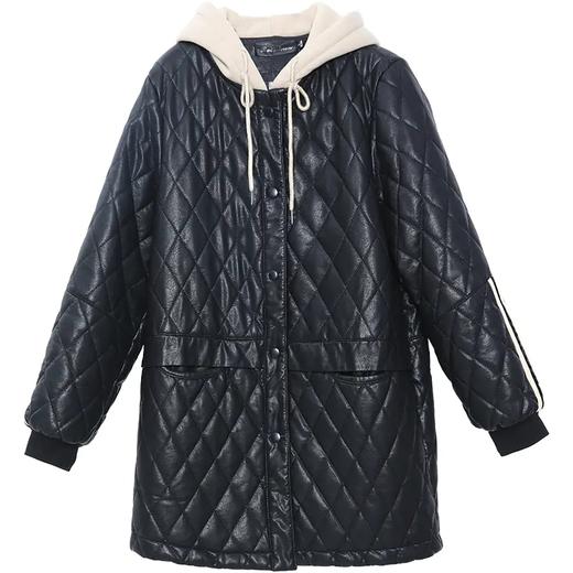 YWE-KED-BD097-1新款时尚气质休闲连帽中长款羽绒棉皮衣外套 商品图4