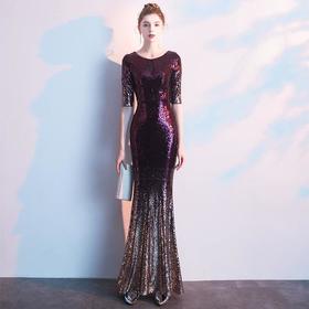 PDD-YFTK201115新款大气高贵宴会主持人年会晚长款鱼尾礼服裙