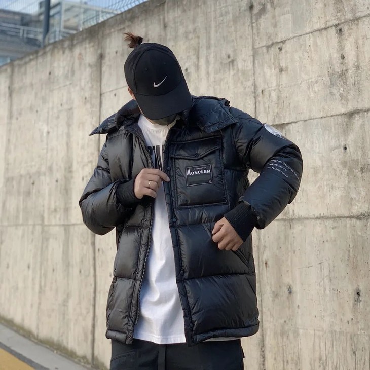 monlergenius藤原浩闪电徽标羽绒服情侣款