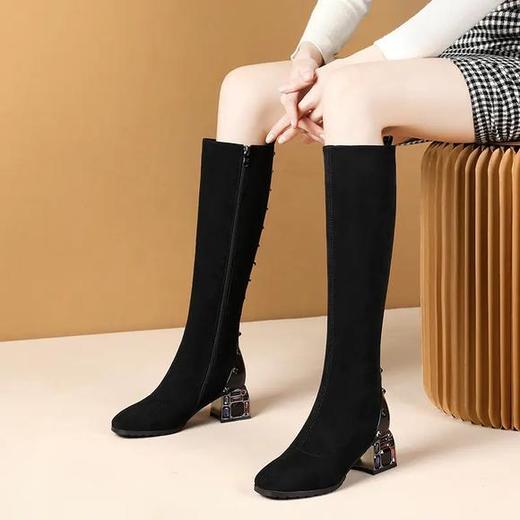 BY-SF-X793水钻中跟时尚百搭高靴 商品图3