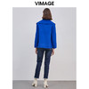 VIMAGE纬漫纪品牌女装冬款气质翻领宽松显瘦羊毛呢短外套V1414017D 商品缩略图4