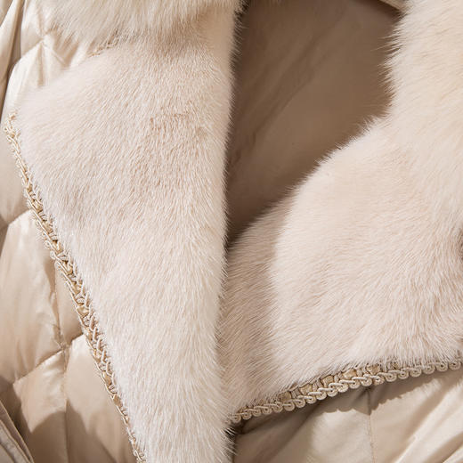 YLYM-W2257新款女装狐狸毛+水貂毛白鸭绒不可拆卸羽绒服 商品图3