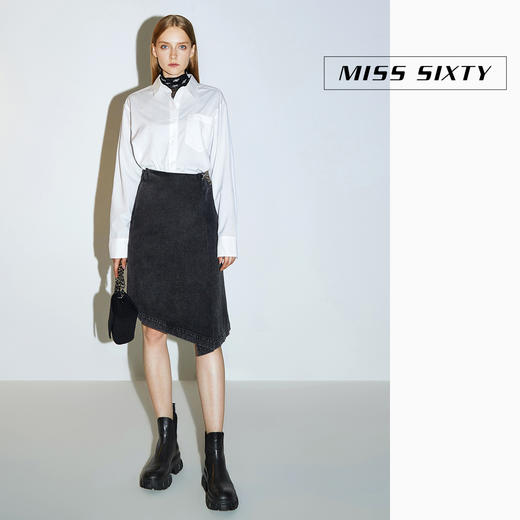 Miss Sixty2020冬季新款纯棉中长款翻领长袖衬衫女604XJ3150000 商品图2