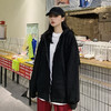 秋冬韩版ins原宿风加绒加厚宽松纯色百搭休闲连帽卫衣开衫外套女 商品缩略图1