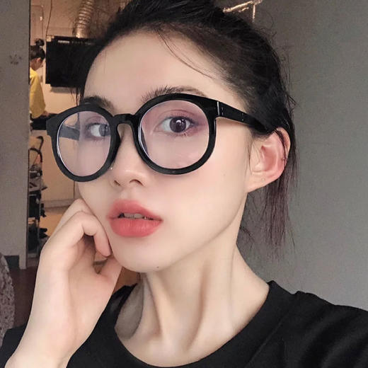 黑色眼镜女学生韩版近视有无度数眼睛抖音网红同款大框平光眼镜架