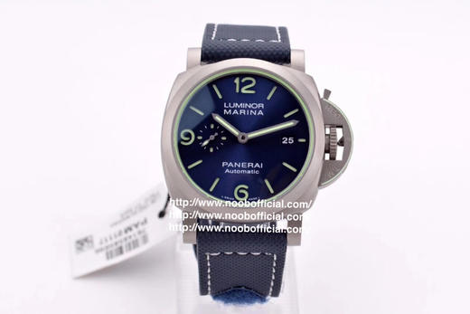 VS新品：沛呐海44MM “超级夜光”PAM1117 镂空三文治超级夜光表盘，金属镭射钛金属表壳，蓝色夜光缝线表带 商品图11